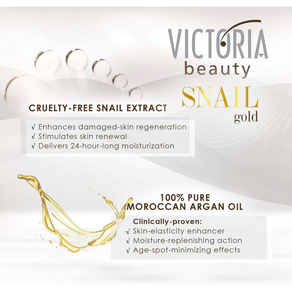 Crema Viso Schiarente alla bava di lumaca & Olio di Argan Snail GOLD 50ml Victoria Beauty