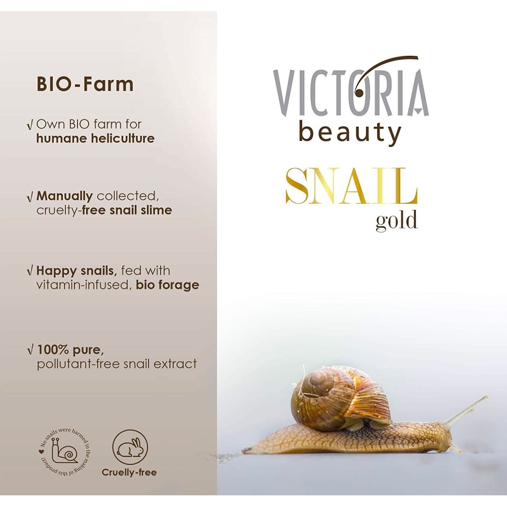 Siero Viso Anti-Age alla bava di lumaca & Olio di Argan Snail GOLD 30ml Victoria Beauty