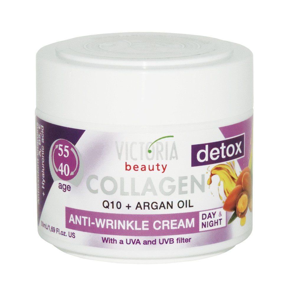 Anti-Wrinkle Face Cream Detox Q10 & Argan Oil 40-55 Victoria Beauty