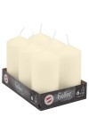 Hofer Candele Grandi Cilindriche 6x12cm Set di 6 Candele 30h Avorio