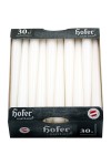 pHofer professional conical candles for candlesticks in packs of 30 White candles, burning about 7 hours, size of each candle Ø2