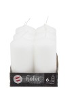 Hofer Candele Grandi Cilindriche 6x12cm Set di 6 Candele 30h Bianco