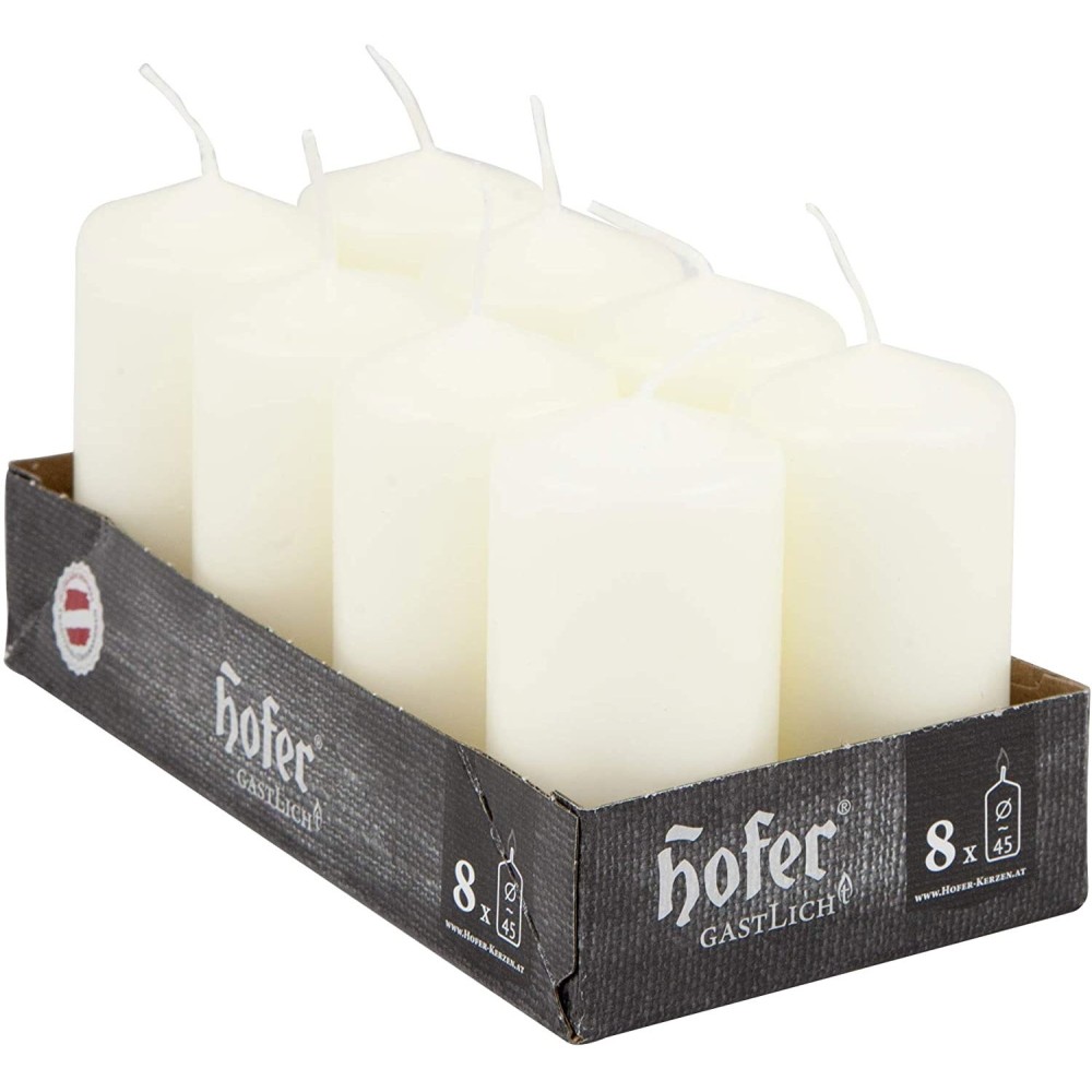 pHofer 45x90mm high quality pillar candles, suitable for professional use, without dripping and without producing any odor, dura