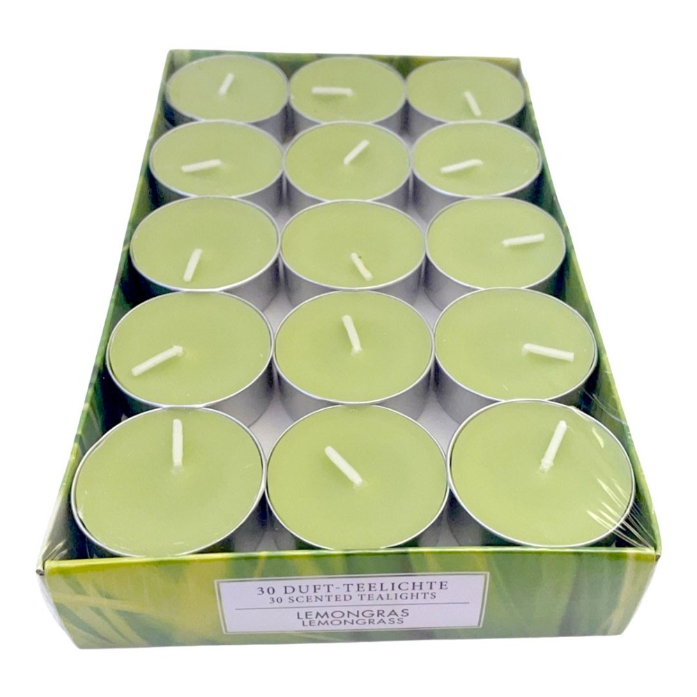 p30 scented candles with Lemongrass scented vegetable wax to make your environment fresh and fragrant. The classic tea lights wi