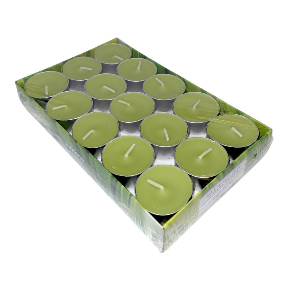 p30 scented candles with Lemongrass scented vegetable wax to make your environment fresh and fragrant. The classic tea lights wi