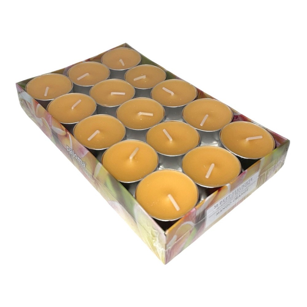 p30 scented candles with Mango-Orange scented vegetable wax to make your environment fresh and fragrant. The classic tea lights 