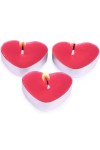 p50 romantic 'Love me' heart shaped candles with aluminum housing and plant wax. Each candle burns for about 3 hours. Pajoma 969