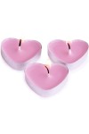 p50 romantic 'Love you' heart shaped candles with aluminum housing and plant wax. Each candle burns for about 3 hours. Pajoma 96