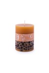 pPillar candle with coffee beans, height 100 mm, Ø73 mm. Ideal for all living rooms, corridors, kitchen, most room. Intense scen