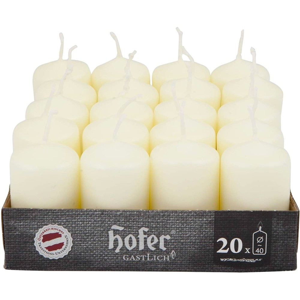 pHofer 4x7cm high quality pillar candles, suitable for professional use, without dripping and without producing any odor, durati